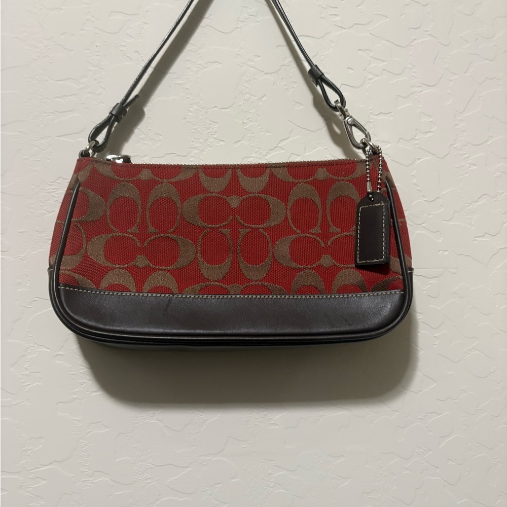Coach Red and Brown Mini Bag